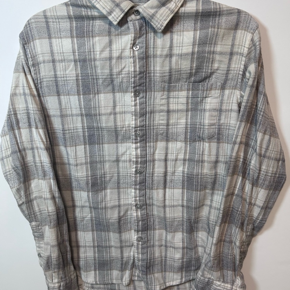 Apt. 9 Men's Gray and White Plaid Button Down Shirt